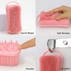 2 In 1 Silicone Shower Brush Scrubber Soft Silicone Scalp Massager Shampoo Brush Double-Sided Body Brush Foam Skin Clean Tool