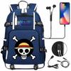 Anime Skull Print Large Capacity Backpack for Teens Students Casual Travel Daypack Lightweight Waterproof