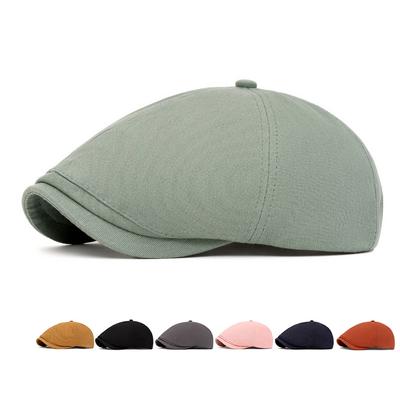 British Newsboy Cap Men's Solid Color Forward Cap Summer Outdoor Sunshade Cap Women Beret Painter Cap