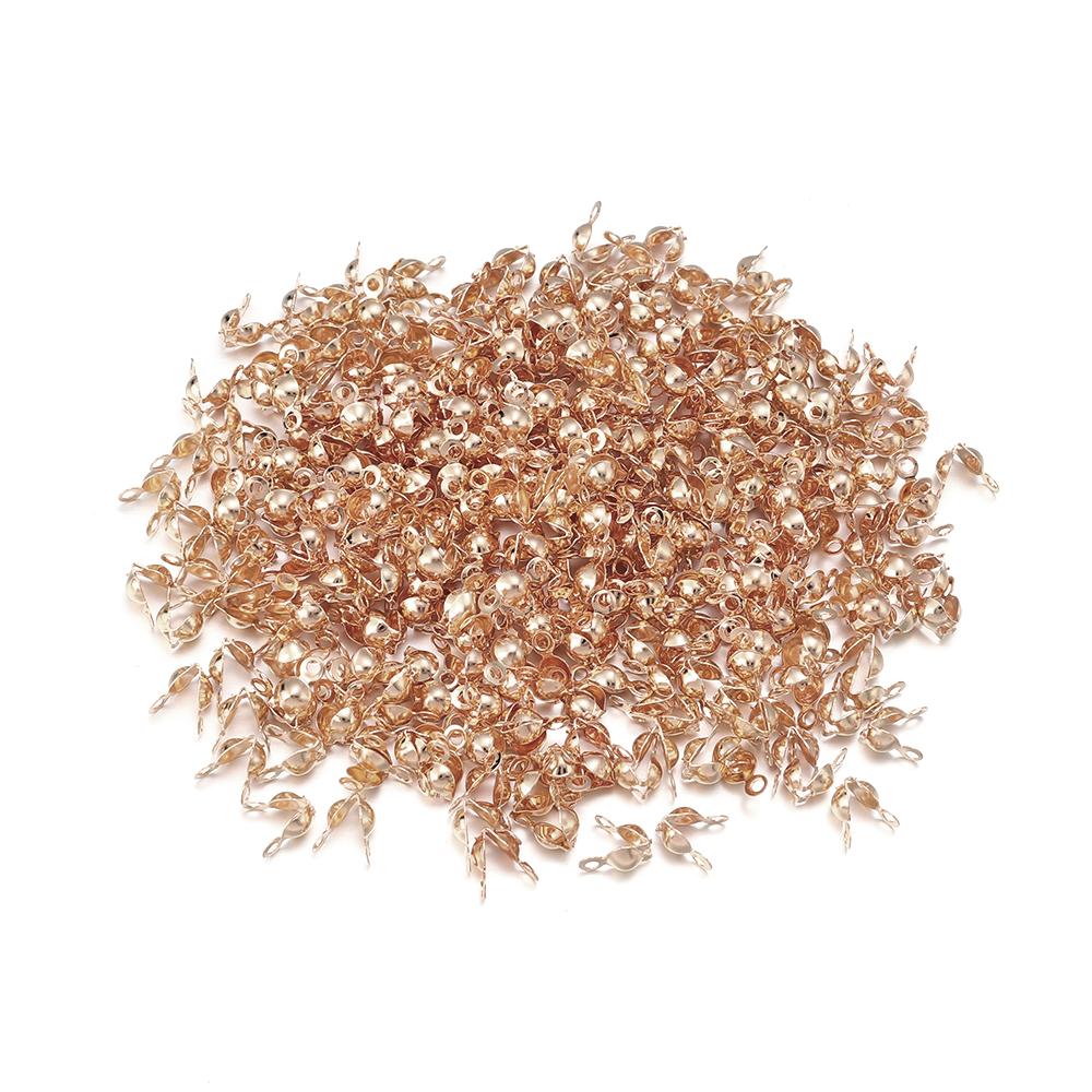 50-200pcs/Lot End Crimps Beads Ball Chain Calotte Connector Clasp Clamshell Bead Tips Knot Covers Bracelets Clip Buckles