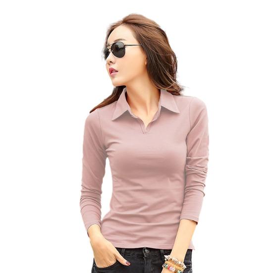 Damen Oberteile Revers Langarm Slim Fit Einfarbige Pullover Oberteile Weich Dehnbar Lässiges Hemd Arbeits Party Date Wear
