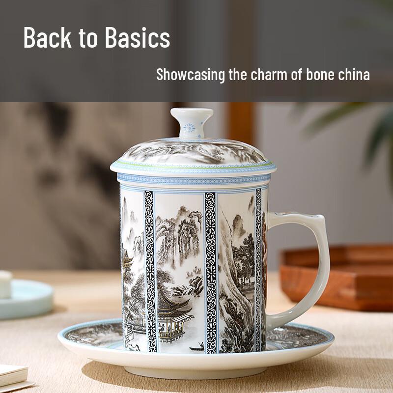 

YOYI Благоприятная Снежная Костяной Фарфор Чашка-Фильтр для Чая