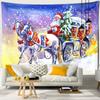 Santa and Sleigh Tapestry Wall Hanging Cartoon Illustration Witchy Christmas Girls Dorm Home