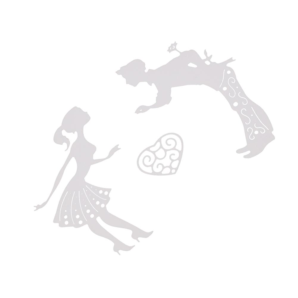 Lover's Love Framework Metal Silvery Stencil Embossing Cutting Dies For Diy Scrapbooking Paper Album Cards Making