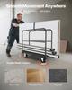 Drywall Cart Dolly, 816 Kg Load Capacity, 2-in-1 Steel Panel Truck Cart with 12.5 Mm Swivel Casters, 91.4 X 61 Cm Platform Truck with 4 Side Handrails