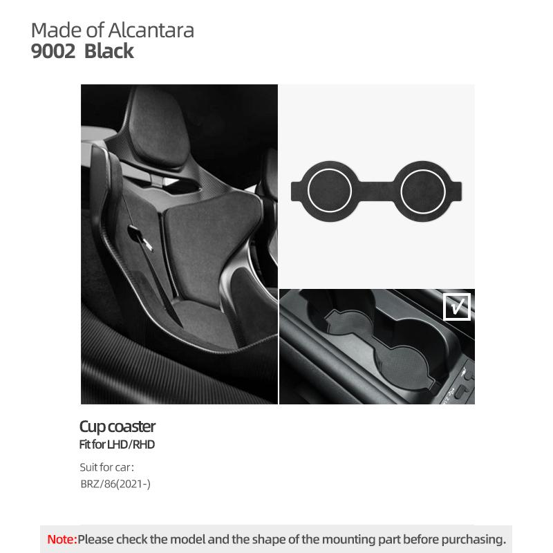 Betterhumz For Subaru BRZ/Toyota GR86 - Made of Alcantara Auto Water Storage Box Cup Holder Trim Car Interior Accessories