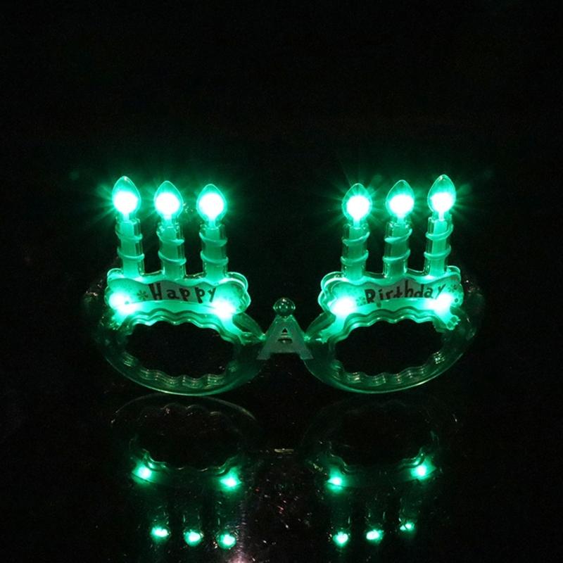 Birthday Cake Glasses LED Light Up Glasses for Kids and Adults Birthday Halloween Christmas Festival Gathering