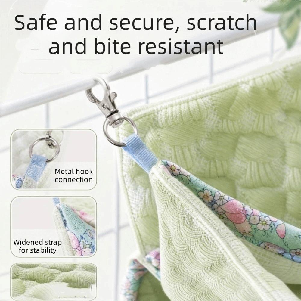 Cartoon Pattern Double-layer Hamster Hammock Breathable Squirrel Hanging Nest for Pet Cage