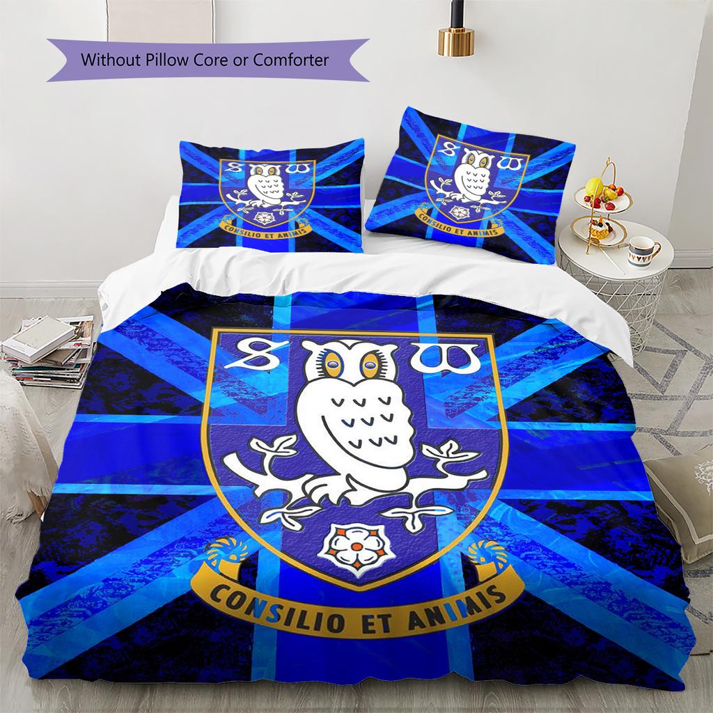 Biancheria da letto con motivo Sheffield Wednesday FC Decorazione per la casa Regalo di compleanno e festa (1 * copripiumino + 2 * federa, senza nucleo)
