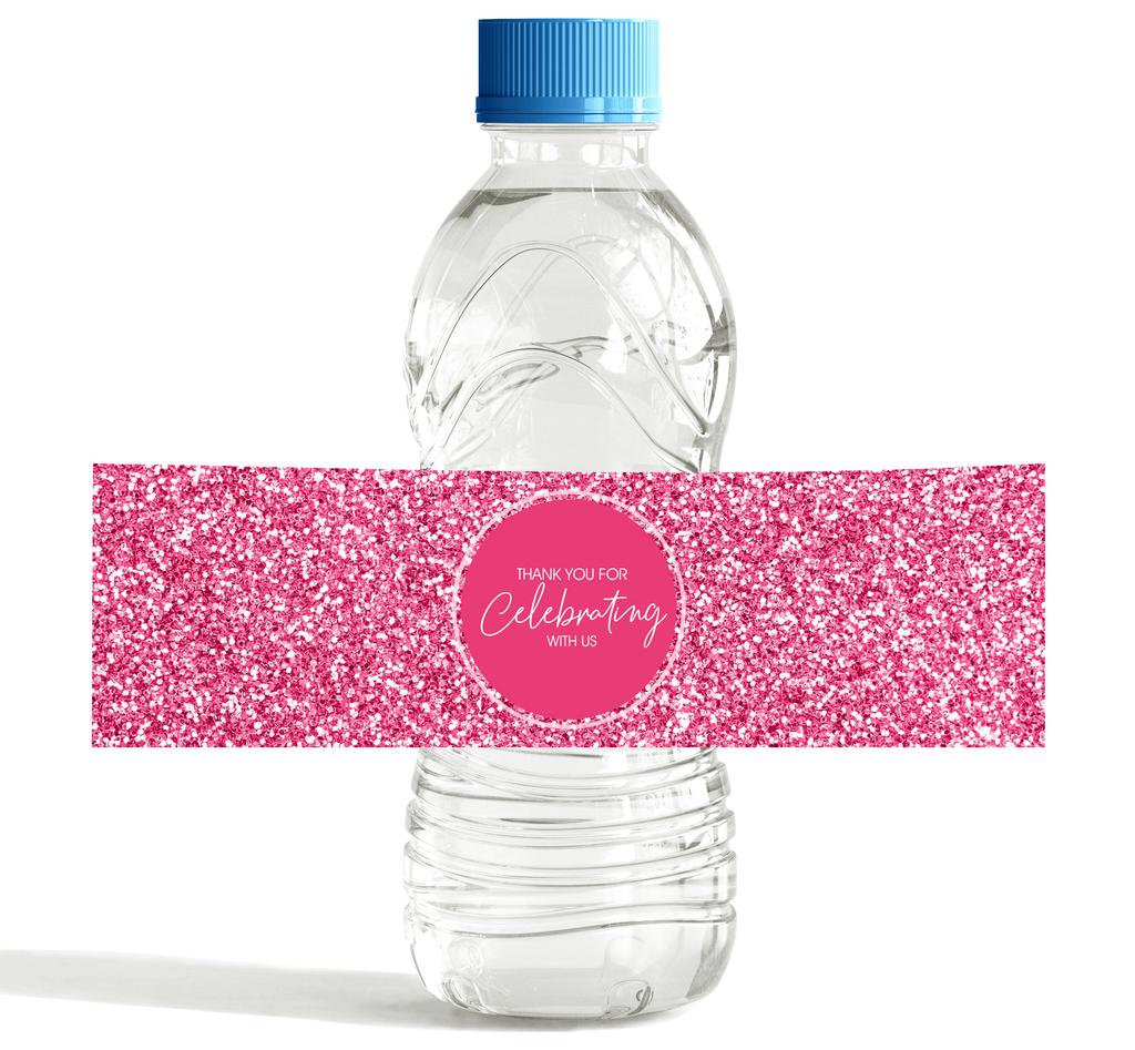 Liebling Souvenir Wasserflaschenetiketten Für Jubiläum Rosa Pailletten Selbstklebend Partykollektion Großartig Für Hochzeitstag - Packung Von