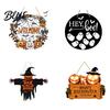 Indoor Outdoor Fall Decor Halloween Door Sign for Porch Cute Ghost Scarecrow Dwarf Hanging Wall Harvest Decorations Plaque Rustic Farmhouse