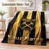 Custom Text Flannel Blanket West Ham United FC Print Warm Cozy Blanket Home Sofa Bedding