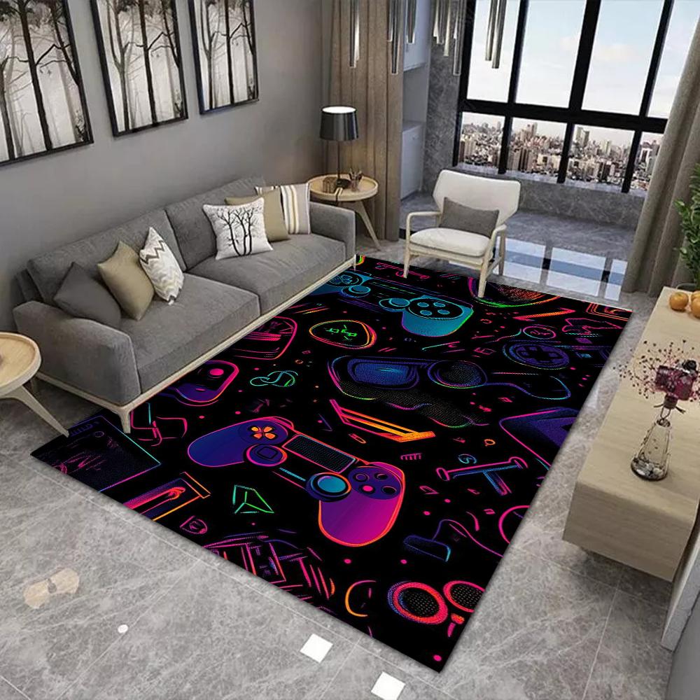 Alfombra de Diseño de Mando de Juego para Sala de Estar Decoración Moderna del Hogar Sofá Mesa de Té Alfombra Grande Lavable Alfombrilla de Suelo para Dormitorio Mesita de Noche