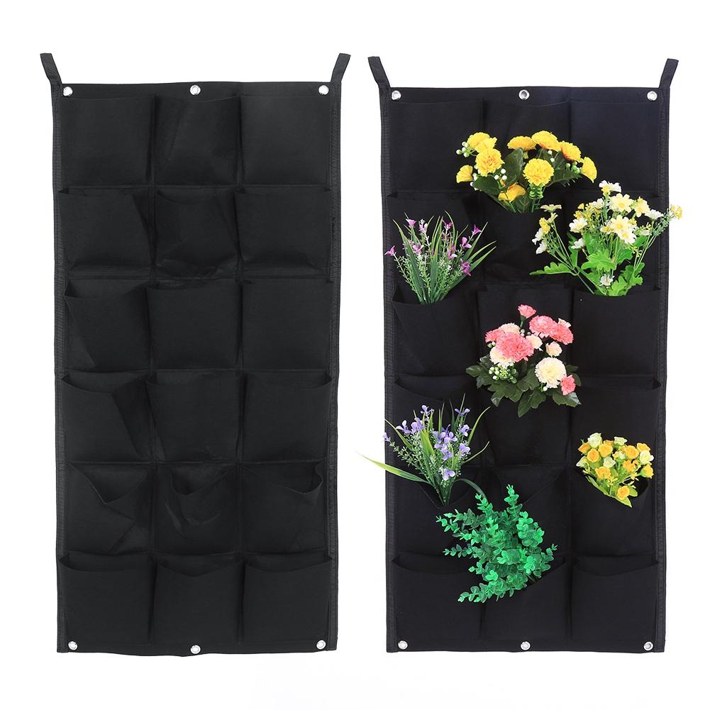 Pocket Vertical Felt Garden Plant Grow Container Bags Wall Hanging Planter 18  Pocket 100*50CM