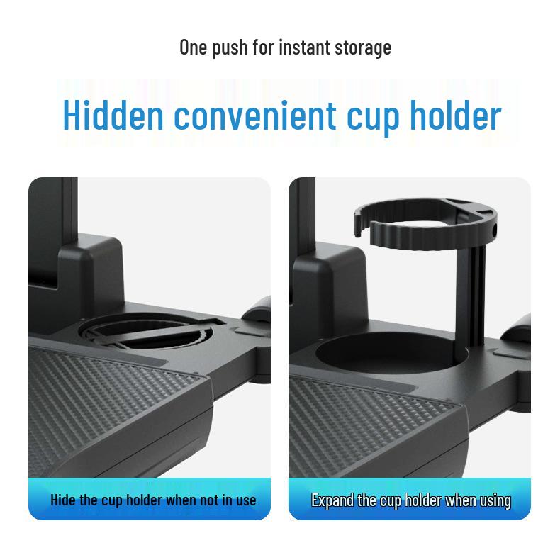 Car Travel Multifunctional Seat Back Table: Adjustable Cup Holder & Laptop Stand for Adults & Kids