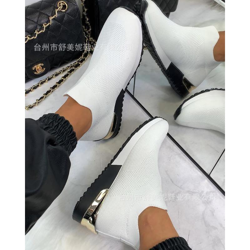 Wish New Fly-woven Socks Shoes Elastic Cloth Large Size Women's Shoes