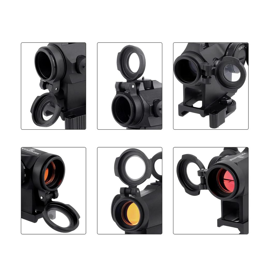 FOCUHUNTER 1x24 Magnification Monocular Camera Finder Red Dot Sight Riflescope with Lens Cap and Mount Adapter, Compact Telescope