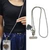 1pc Korea Silver Bone Love Heart Mirror Pendant Diagonal Lanyard Clip Style Pendant Mobile Phone Long Neck Strap Anti Loss Sling