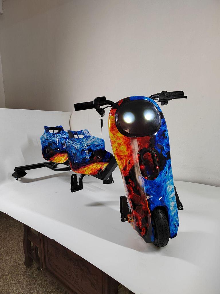 Children's Three-Wheeled Drift Car with Double Seats - Electric Wiggle Scooter