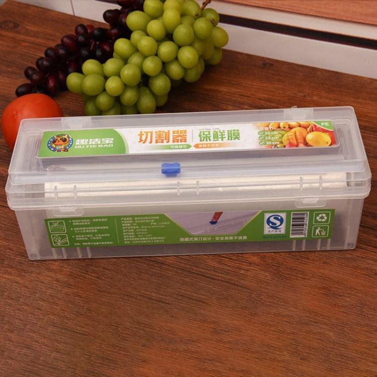 

Refillable Plastic Wrap Dispenser with Slide Cutter for Home Kitchen Type A