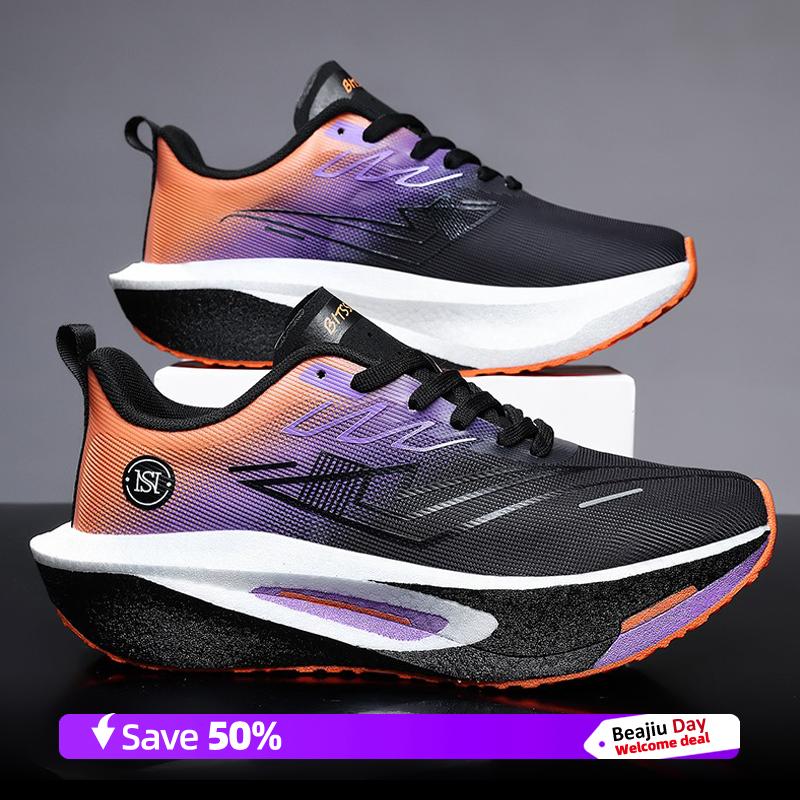 

Мужские кроссовки для бега Карбоновая пластина Специальные Марафонские Спортивные Дышащие Легкие Женские Удобные Нескользящие Повседневные Кроссовки 44 чёрный