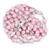 Religion Christian Rosary Necklace For Women Virgin Mary Jesus Cross Pendant 8MM Crystal Beads Long Chain Fashion Prayer Jewelry