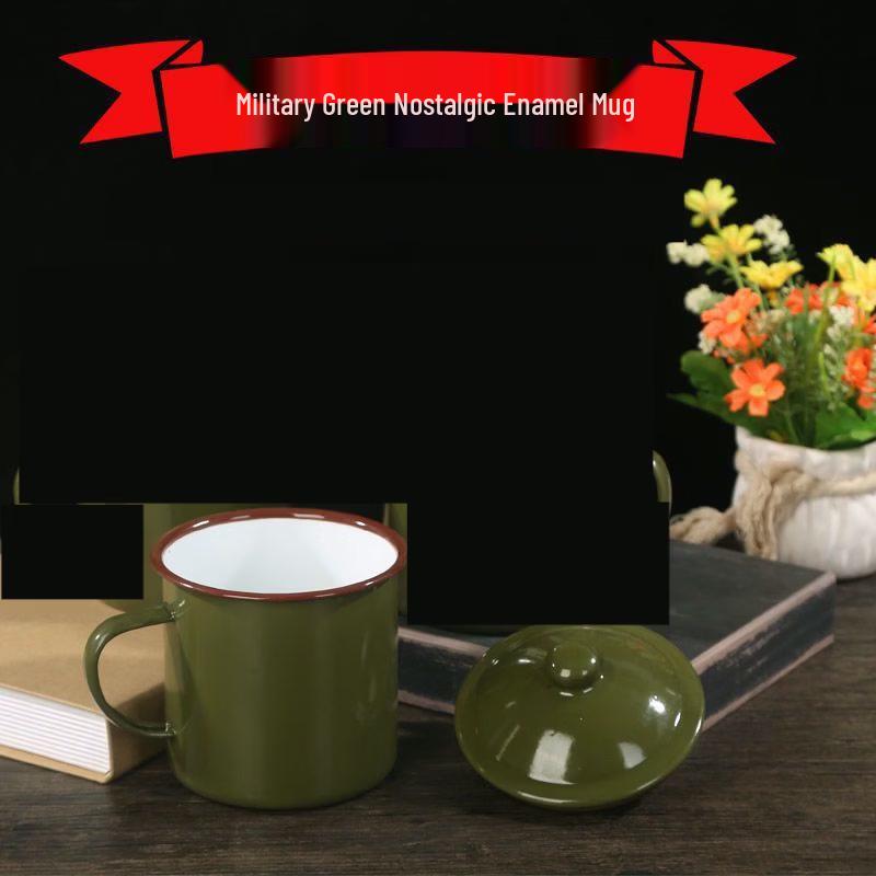 Vintage Enamel Quote Mug