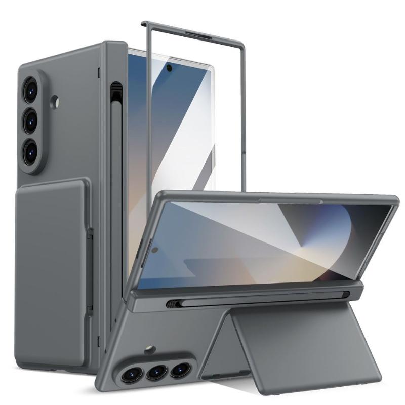 Card Holder Hinge Protection Case for Samsung Galaxy Z Fold 8 Wide Ultra 7 6 5 Phone Cover with Stand & Pen & Screen Protector