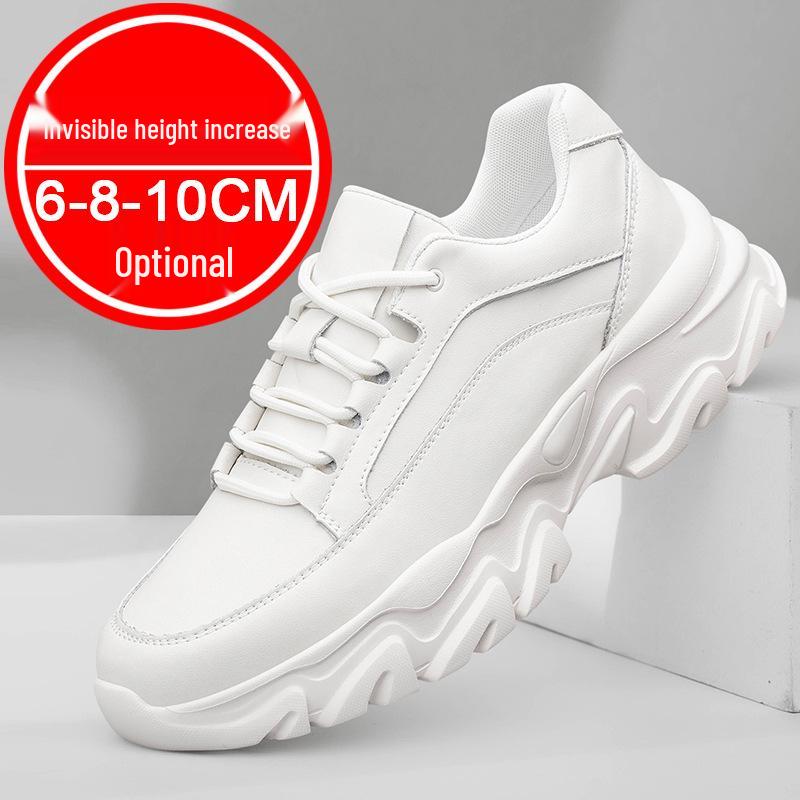 Men's 8cm Height Increasing White Breathable Casual & Running Shoes