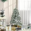 Artificial Christmas Tree, Snow Effect, Flame-Retardant, Hinged Construction, Green/White