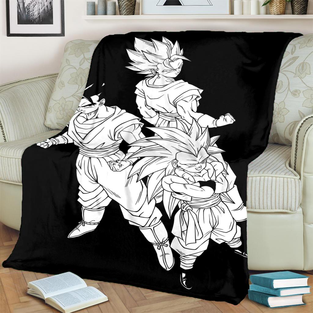 Flannel Blanket Dragon Ball! Print Warm Soft for Bedrooms, Sofas, Beds, Chairs, Picnics, Travel