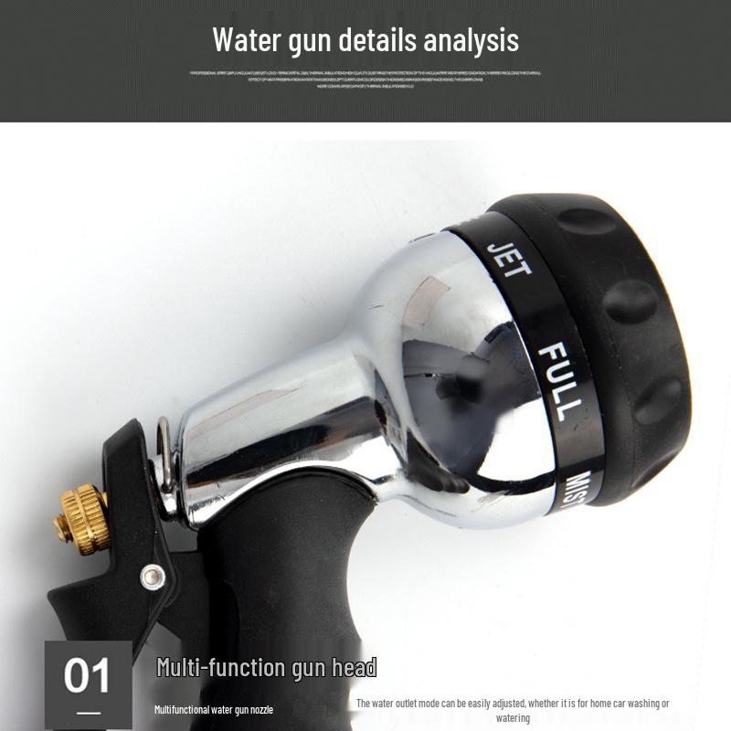 Electroplated High-Pressure Multifunctional Shower Head & Garden Watering Nozzle for Landscaping & Car Washing