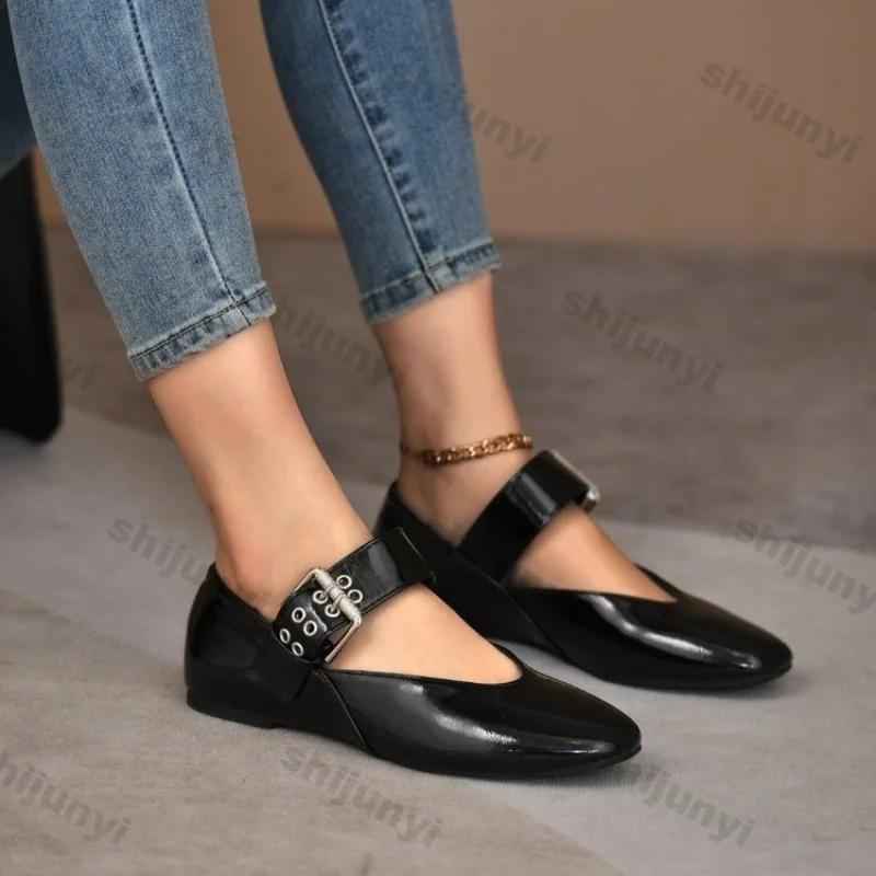 Fashion Fashion Leopard Print Loafers for Women Spring Fashion Casual Slip on Flat Shoes Ladies Buckle Thick Sole Non Slip Walking Shoes