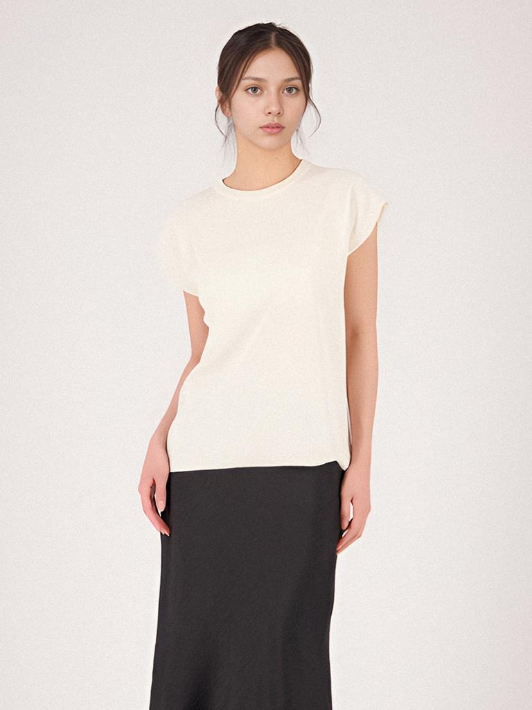 ACUD Half Sleeve Cotton Knit_Ivory