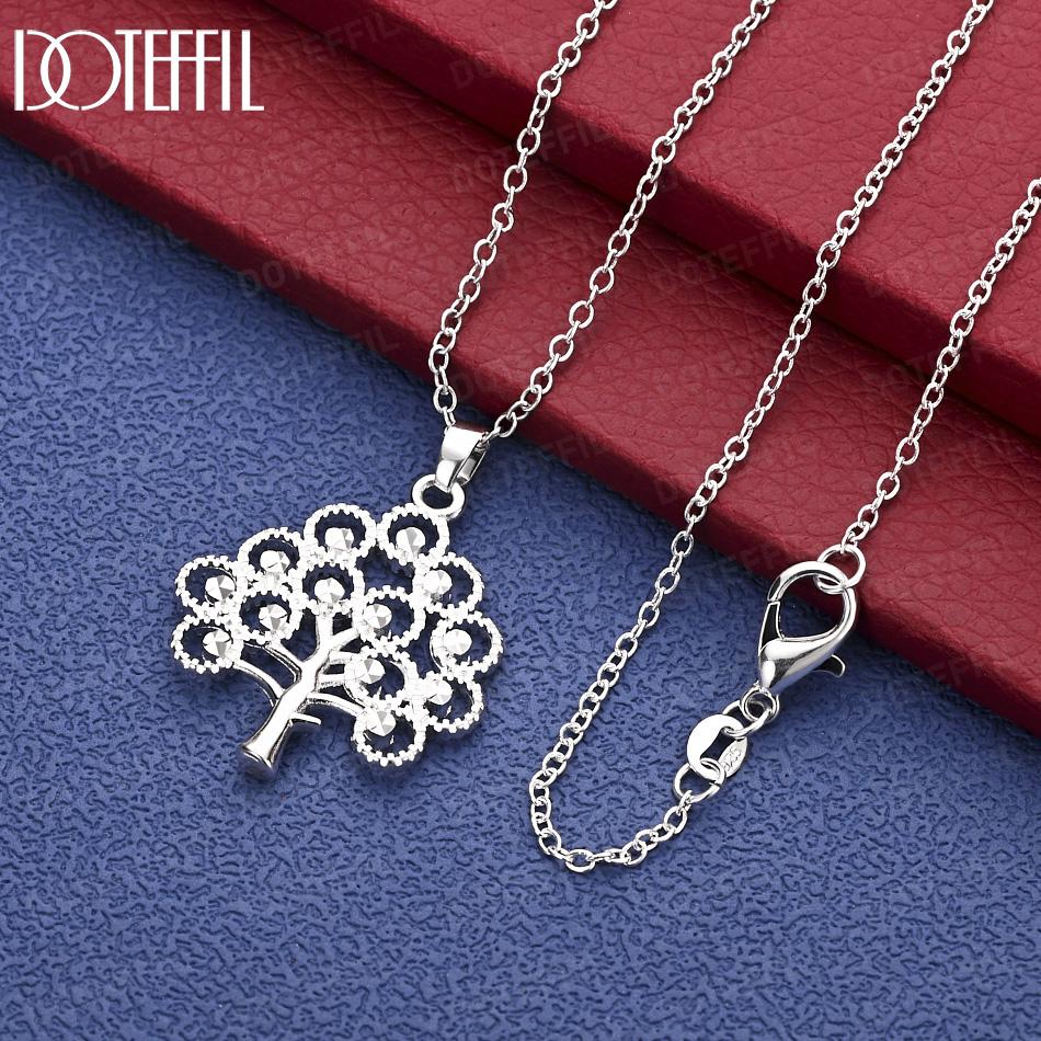 925 Sterling Silber Modeschmuck Baum Anhänger Hochzeitskette