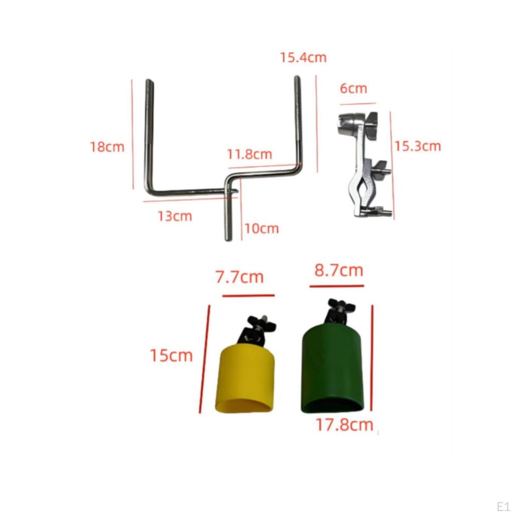 Percussion Mounting Bracket Dual Cowbell Mount with Clamp Adjustable for