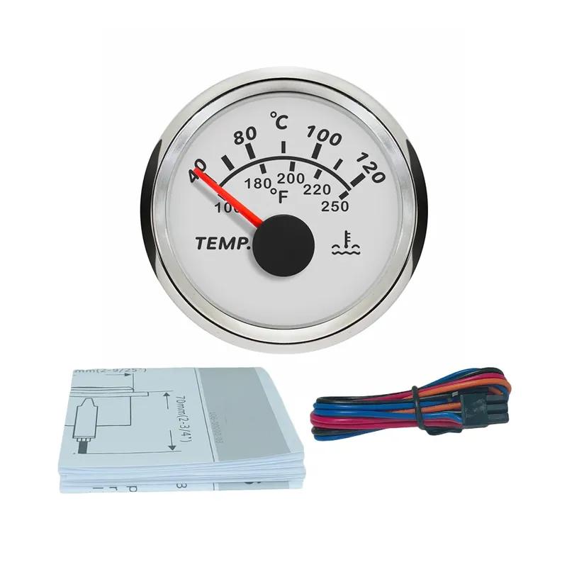 New Universal Waterproof 52mm Water Temp Gauge Temperature Meter 40-120℃ with Red Backlight for Motorcycle Car Boat Yacht 12/24V