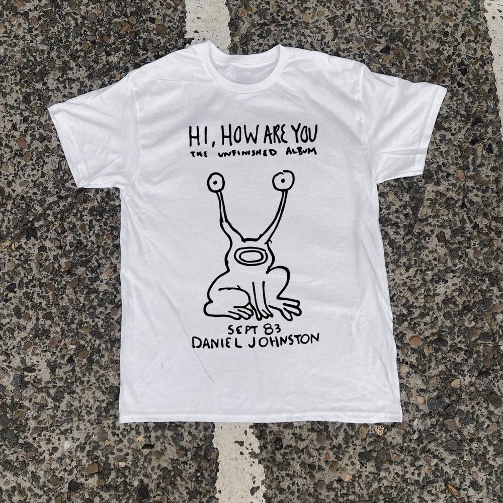 

DANIEL JOHNSTON HI, HOW ARE YOU VINTAGE WHITE T-SHIRT EN619 Unisex T-Shirt L