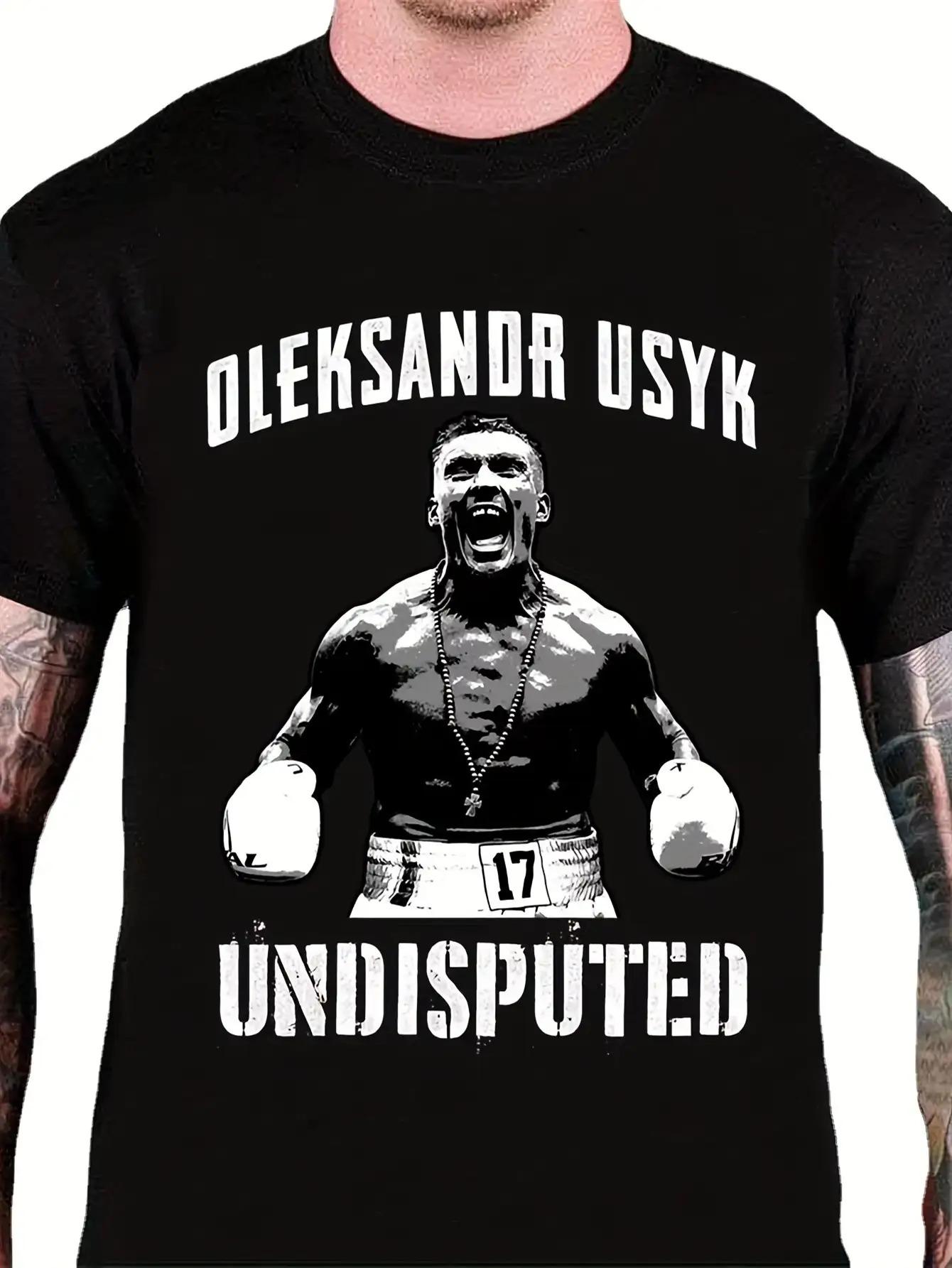 Men s Oleksandr Usyk Heavyweight Boxing Champion T-Shirt - Official Name/Signature Print XXL