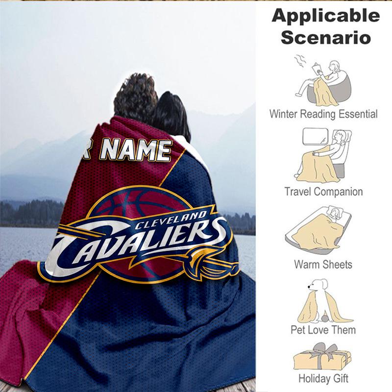 Custom Name Blanket Cleveland Lights Shadows Blanket Bedding Blanket for Travel, Camping, Living Rooms, Offices, Sofas, Fan Christmas Gift