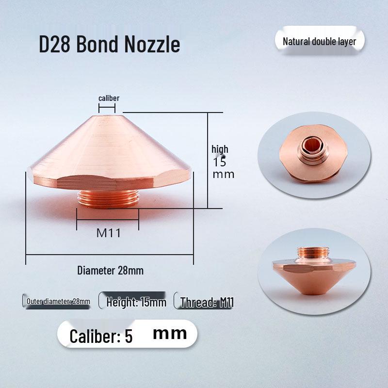 High-Speed Laser Cutting Nozzle for Sheet Metal - Purple Copper, Single/Double Layer