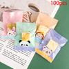 100Pcs Cartoon Animals Nougat Sugar Plastic Bags Machine Hot Sealed Bag Diy Baking Chocolates Cookies Wrapping Bag