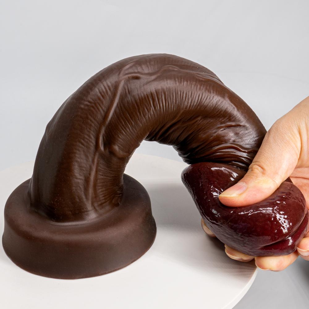 Black Mushroom Head Double Liquid Silicone Artificial Penis Makeup Female Masturbator Thick Long Vacation Penis Adult Sexual Supplies