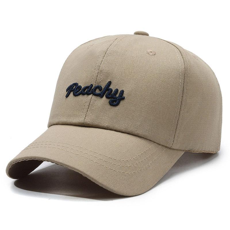 Sweet Peachy Letter Embroidery Baseball Hat For Women Korean Girl Peaked Cap Outdoor Soft Cotton Snapback Sun Visors Hat