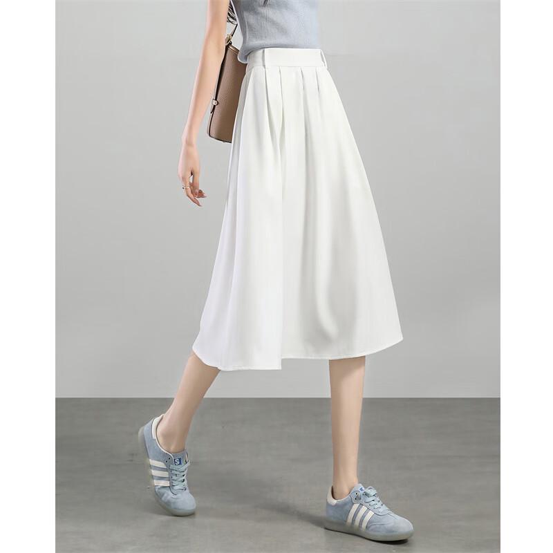 Elegant High-Waist A-Line Midi Skirt