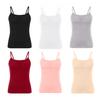 Dames Camisole Tanktop met Ingebouwde BH Spaghettibandjes Ronde Hals Gewatteerd Basic Cami Shirt Zomer Casual Mouwloos Trainings Topje