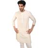 Manyavar Men's Cotton Kurta (MK50102-302-XL_Cream_42)