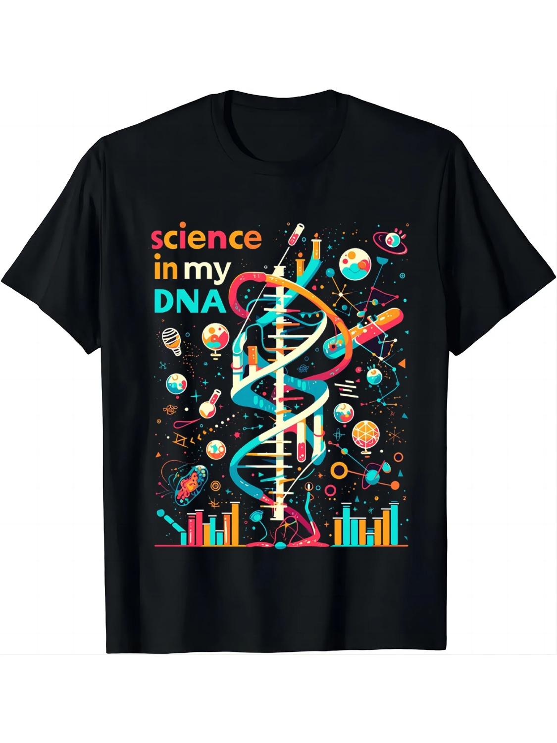Science Is in My Genes  DNA Bio Teacher Nerd Funny Science TShirt  Women Clothing  Graphic T Shirts  Camisetas M