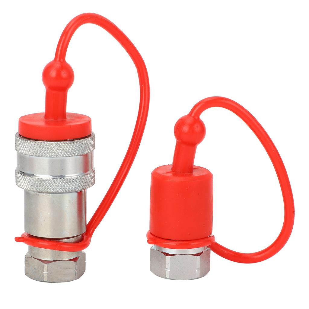 2 Pcs Hydraulic Quick Coupler Male and Female 38in NPT Thread ISO5675 Hydraulic Quick Connect
