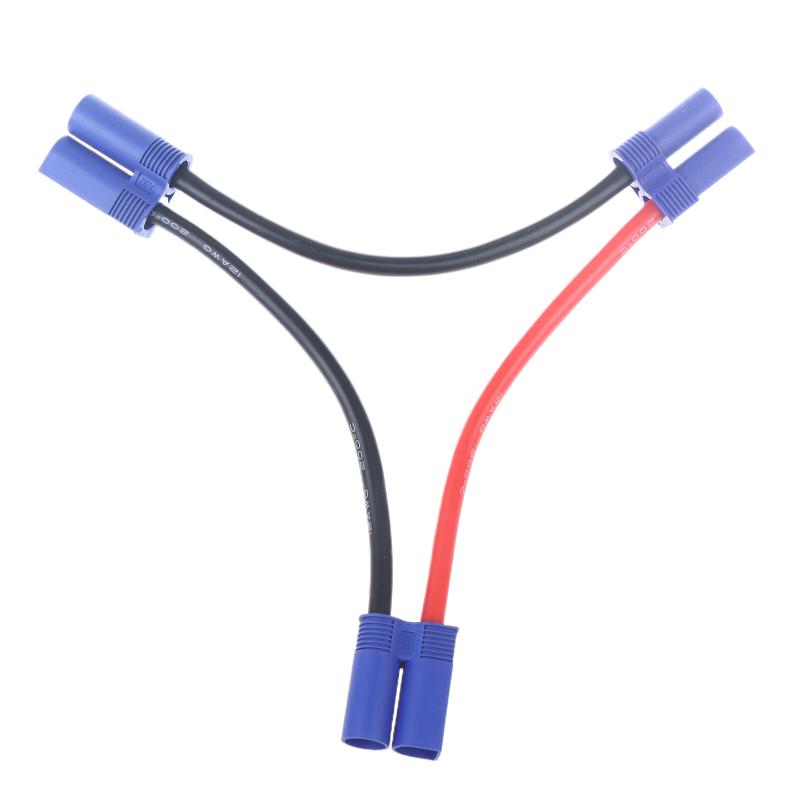 Ec5 Parallel Battery Connector Cable Dual Extension Y Splitter 12Awg Silicone Wire Y / O Style For Rc Toys
